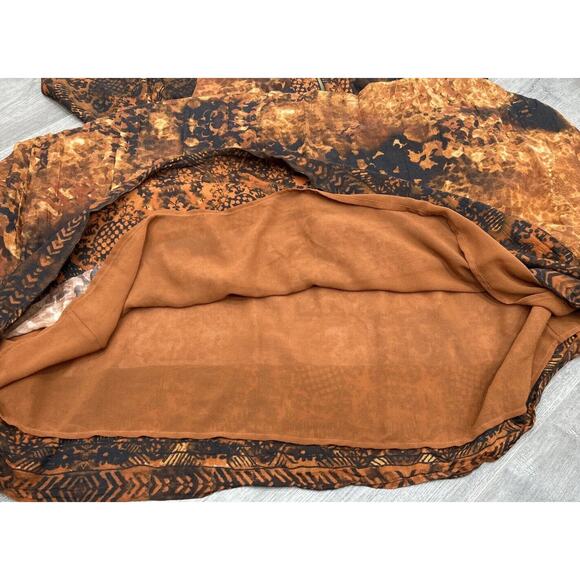 Soft Surroundings Womens Size 18W Orange Black Kaftan Maxi Boho Festival Dress - Picture 8 of 14